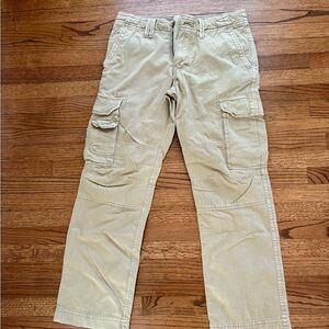 American Eagle Outfitters Y2K Era Men’s Khaki Cargo Pants 34x34; EXCELLENT!